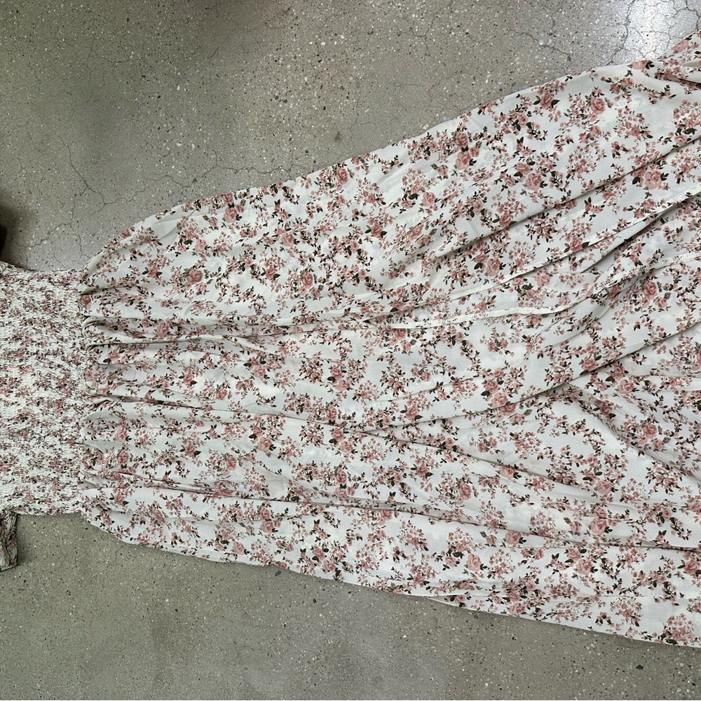 Beautiful long floral print dress shown new with tags